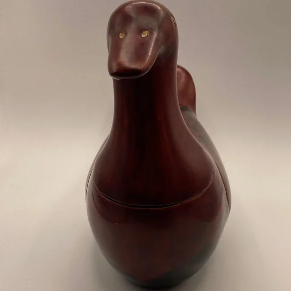Vintage Amazing Chinese Laquered Wooden Duck Box #432